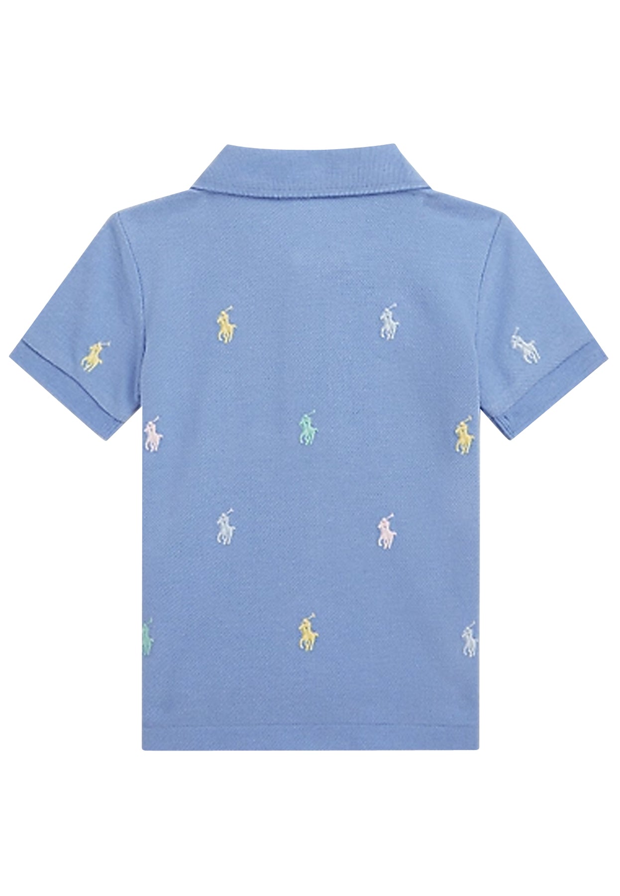 Polo neonato Ralph Lauren azzurra in piquet di cotone | ViaMonte Shop