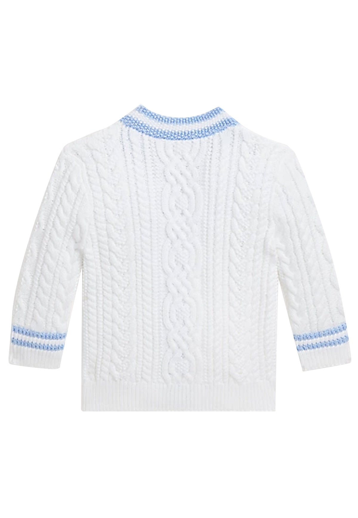 Cardigan neonato Ralph Lauren bianco in cotone | ViaMonte Shop
