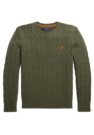 Maglia bambino Ralph Lauren Kids girocollo verde in cotone | ViaMonte Shop