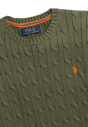 Maglia bambino Ralph Lauren Kids girocollo verde in cotone | ViaMonte Shop