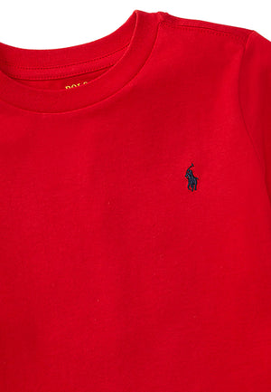 T-shirt bambino Ralph Lauren rossa in cotone | ViaMonte Shop