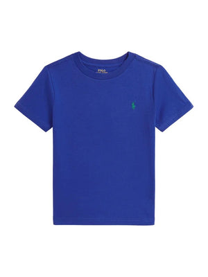 T-shirt bambino Ralph Lauren bluette in jersey di cotone | ViaMonte Shop