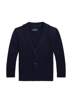 Maglia cardigan bambino Ralph Lauren blu in cotone | ViaMonte Shop