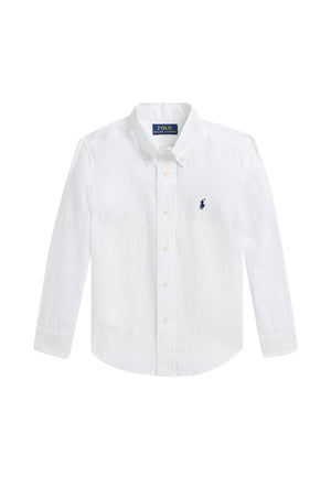 Camicia bambino Ralph Lauren bianca in lino