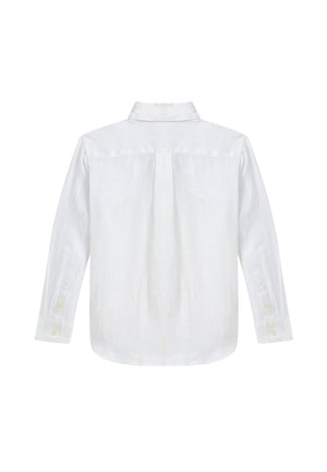 Camicia bambino Ralph Lauren bianca in lino
