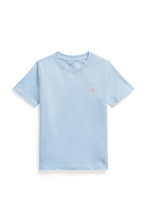 T-shirt bambino Ralph Lauren azzurro polvere in cotone | ViaMonte Shop
