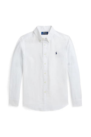 Camicia bambino Ralph Lauren bianca in lino | ViaMonte Shop