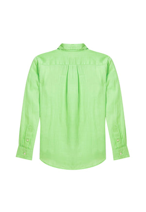 Camicia bambino Ralph Lauren verde in lino | ViaMonte Shop