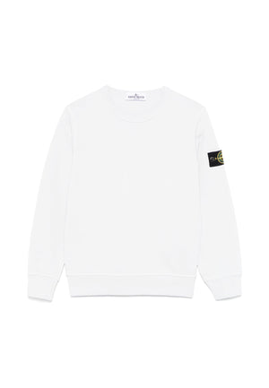 Felpa bambino Stone Island bianca in cotone | ViaMonte Shop