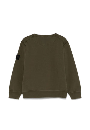 Felpa bambino Stone Island verde scuro in cotone | ViaMonte Shop