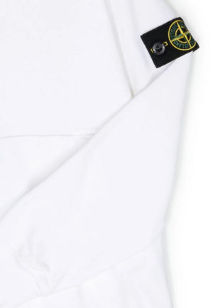 Felpa bambino Stone Island bianca in cotone | ViaMonte Shop