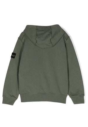 Felpa bambino Stone Island verde scuro in cotone | ViaMonte Shop
