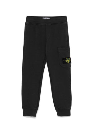 Pantalone sportivo bambino Stone Island nero in cotone | ViaMonte Shop