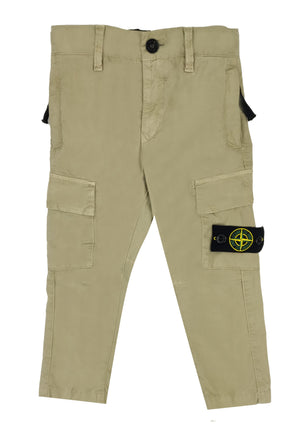 Pantalone bambino Stone Island beige in cotone stretch | ViaMonte Shop