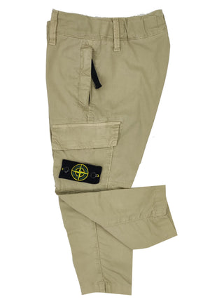 Pantalone bambino Stone Island beige in cotone stretch | ViaMonte Shop