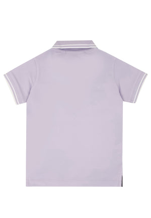 Polo bambino Stone Island lilla in piquet di cotone | ViaMonte Shop
