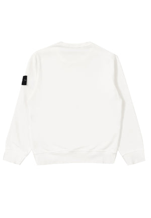 Felpa bambino Stone Island bianca in cotone | ViaMonte Shop