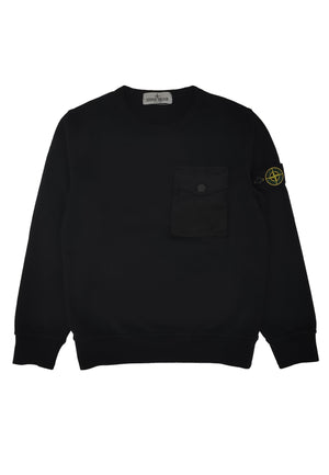 Felpa bambino Stone Island nera in cotone | ViaMonte Shop