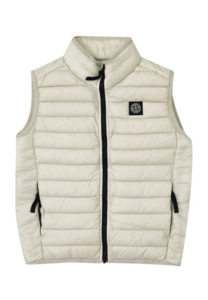 Piumino smanicato bambino Stone Island beige chiaro in nylon | ViaMonte Shop