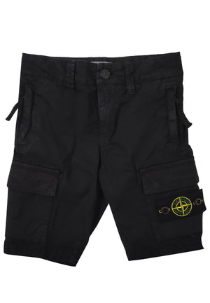 Bermuda bambino Stone Island nero in cotone | ViaMonte Shop