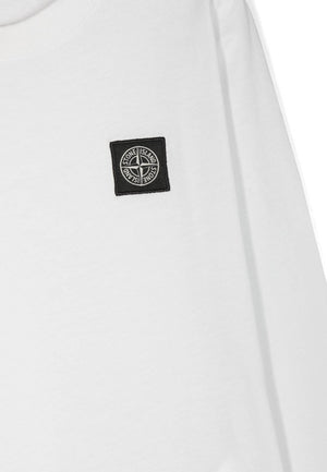 T-shirt bambino Stone Island bianca in cotone | ViaMonte Shop