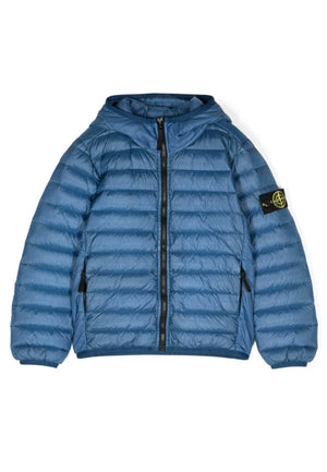 Piumino bambino Stone Island bright blue in nylon | ViaMonte Shop