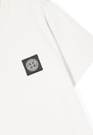 T-shirt bambino Stone Island bianca in cotone | ViaMonte Shop