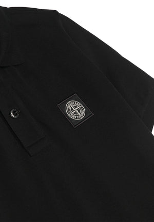 Polo bambino Stone Island nera in cotone | ViaMonte Shop