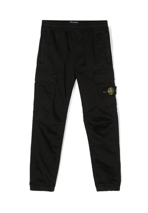 Pantalone bambino Stone Island nero in cotone | ViaMonte Shop