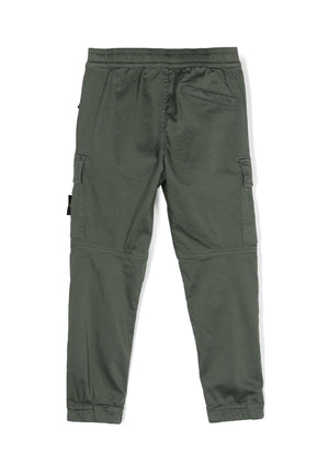 Pantalone bambino Stone Island verde in cotone | ViaMonte Shop
