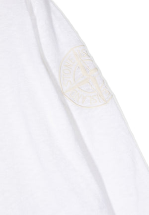 Maglia bambino Stone Island bianca in cotone | ViaMonte Shop