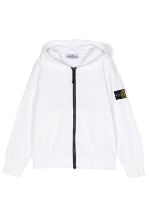 Felpa bambino Stone Island bianca in cotone | ViaMonte Shop