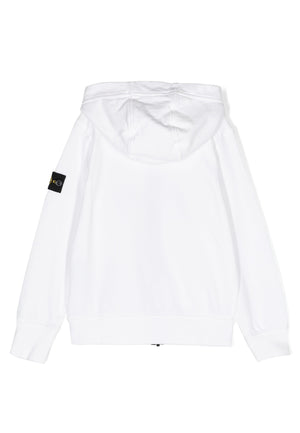 Felpa bambino Stone Island bianca in cotone | ViaMonte Shop