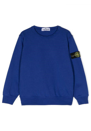 Felpa bambino Stone Island blu in cotone | ViaMonte Shop