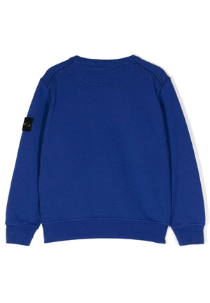 Felpa bambino Stone Island blu in cotone | ViaMonte Shop