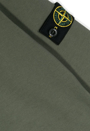 Felpa bambina Stone Island verde in cotone | ViaMonte Shop