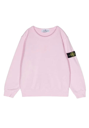 Felpa bambino Stone Island rosa in cotone | ViaMonte Shop