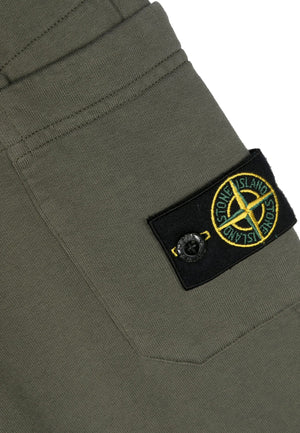 Pantalone sportivo bambino Stone Island verde in felpa di cotone | ViaMonte Shop