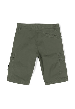 Bermuda bambino Stone Island verde in cotone | ViaMonte Shop