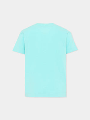 T-shirt bambino Stone Island verde acqua in cotone | ViaMonte Shop