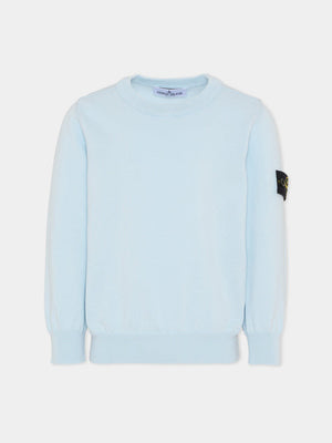 Maglia bambino Stone Island celeste in cotone | ViaMonte Shop
