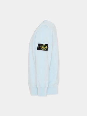Maglia bambino Stone Island celeste in cotone | ViaMonte Shop