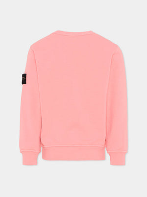 Felpa bambino Stone Island rosa scuro in cotone | ViaMonte Shop