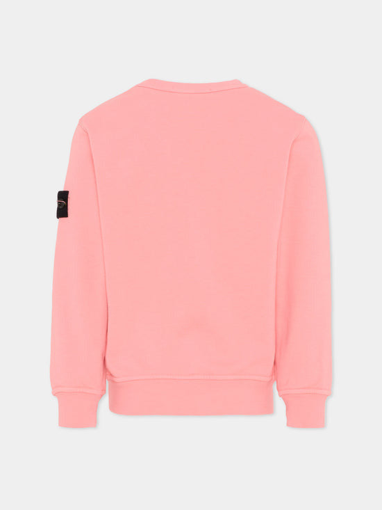 Felpa bambino Stone Island rosa scuro in cotone | ViaMonte Shop
