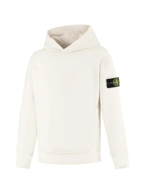 Felpa bambino Stone Island bianca in cotone | ViaMonte Shop