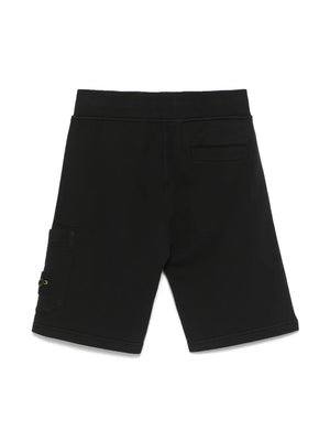 Bermuda bambino Stone Island nero in cotone | ViaMonte Shop