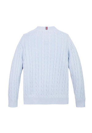 Maglia bambinoTommy Hilfiger celeste in cotone | ViaMonte Shop