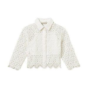 Camicia bambina Twinset bianca in pizzo macrame' | ViaMonte Shop