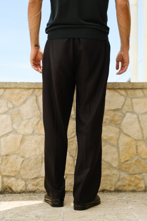 Samar lino nero pantalone | ViaMonte Shop