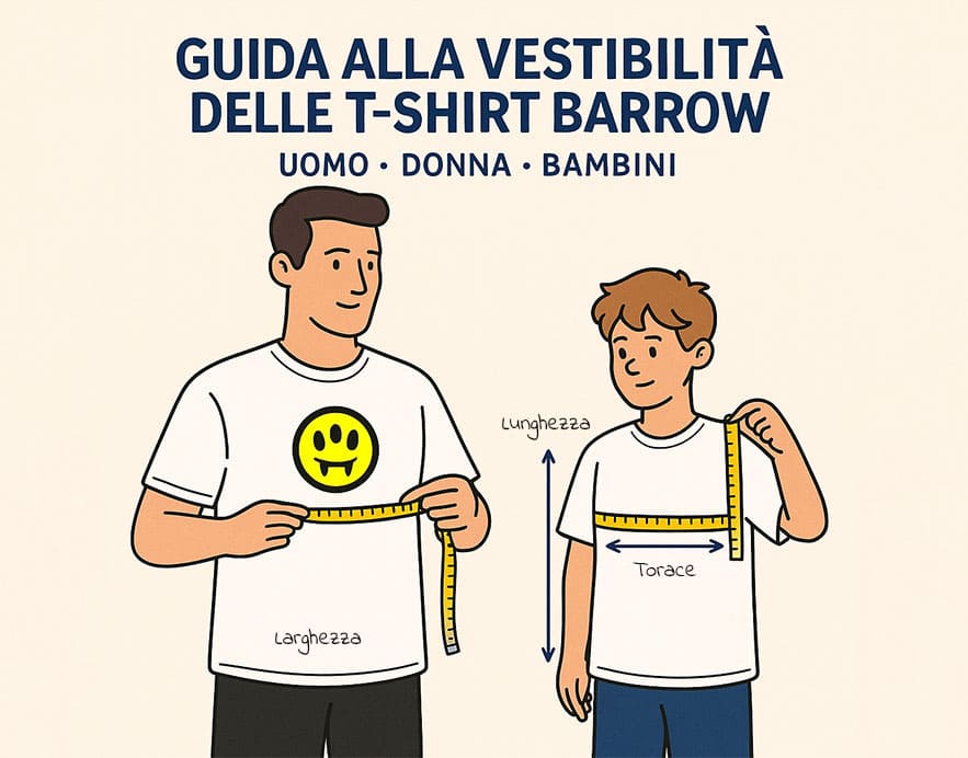 Vestibilità t-shirt Barrow uomo donna bambino | Guida 2025